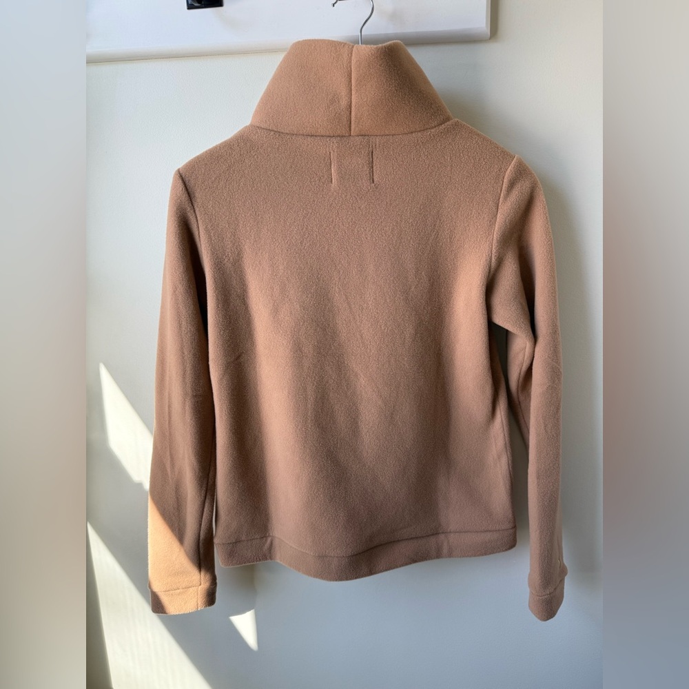 DUDLEY STEPHENS Park Slope Turtleneck Vello Fleece Pullover Tan Cozy Neutral XS - Picture 2 of 5